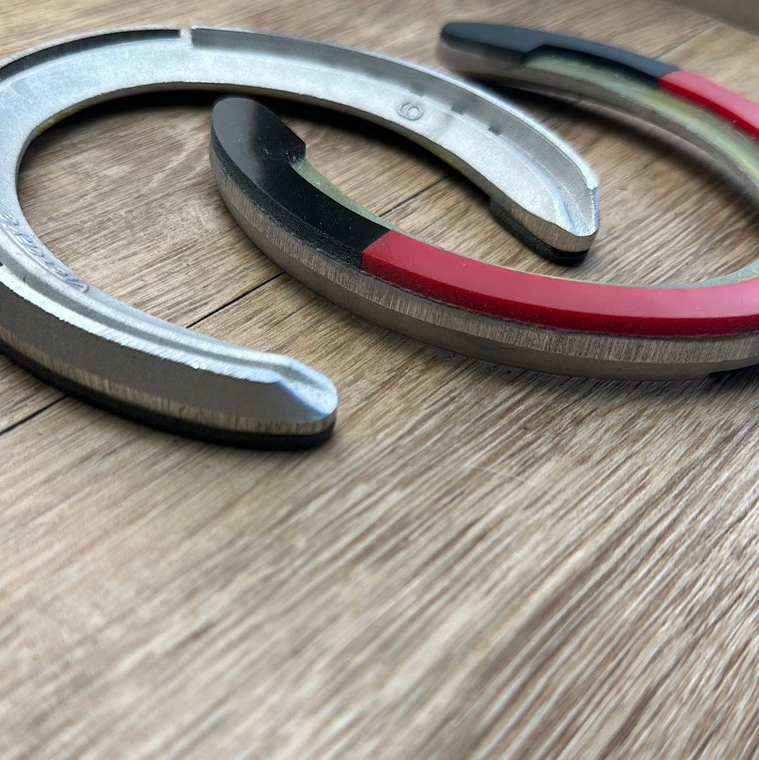 Red and Blacks Specialty Padded Horseshoes Red & Blacks