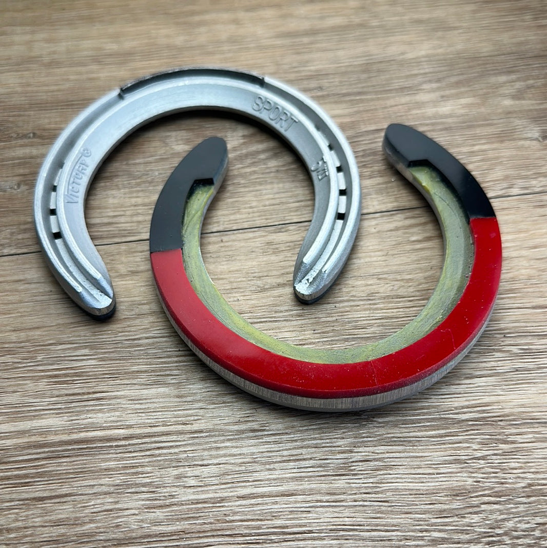 Red and Blacks Specialty Padded Horseshoes Red & Blacks